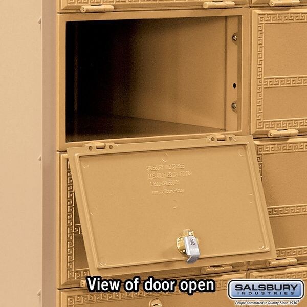 Americana Mailbox, Brass, Powder Coated, 8 Doors, Recessed, Front Loading