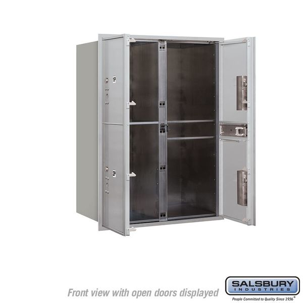 Horizontal Mailbox, Aluminum, Powder Coated, 4 Doors, Recessed, USPS