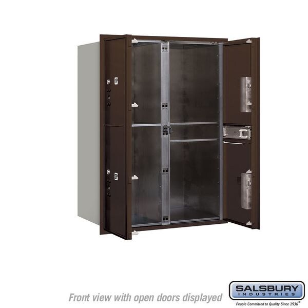 Horizontal Mailbox, Bronze, Powder Coated, 4 Doors, Recessed, USPS