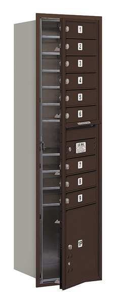 Mailbox, Bronze, Powder Coated, 0 Doors, Recessed, 4C, USPS