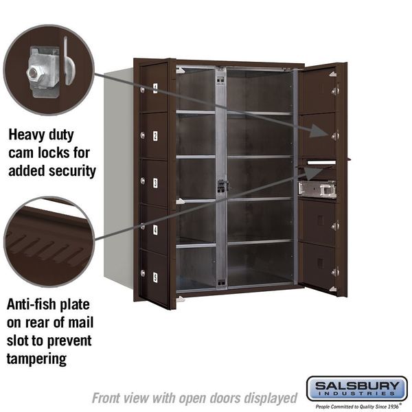 Horizontal Mailbox, Bronze, Powder Coated, 9 Doors, Recessed, MB2