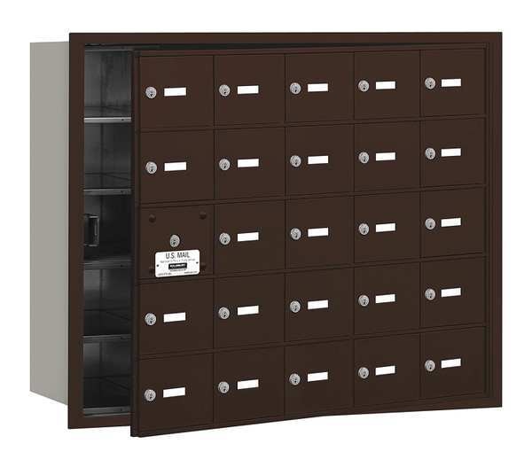 Horizontal Mailbox, Bronze, Powder Coated, 25 Doors, Recessed, USPS
