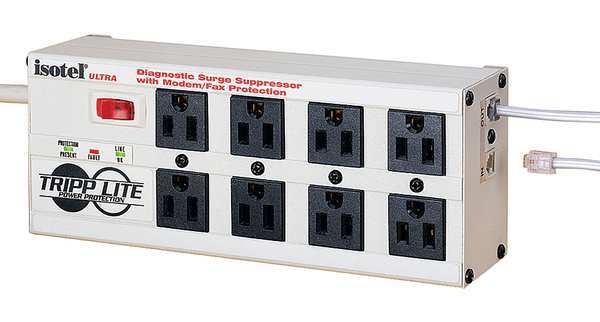 Datacom Surge Protector, 8 Outlet, White