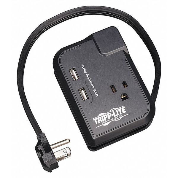 Surge Protector Strip, 3 Outlet, Black