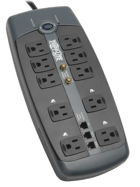Datacom Surge Protector, 10 Outlet, Black