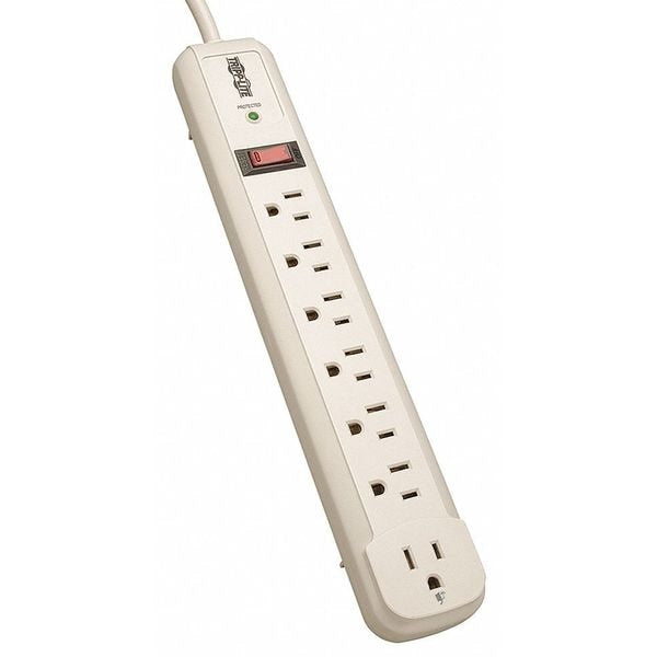 Surge Protector Strip, 7 Outlet, White