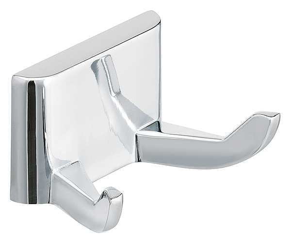 Robe Hook, Double, Polished Chrome