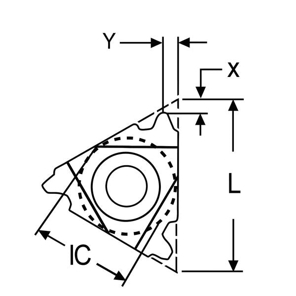 Threading Insert, Triangle, 3/8 in, 3IR, Carbide