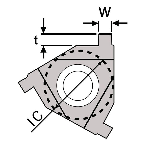 Parting and Grooving Insert, 3/8 in, Carbide