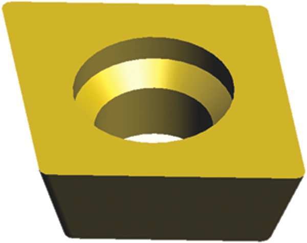 Diamond Turning Insert, Diamond, 5/32 in, CDHB, 80  Degrees, 0.0080 in, Carbide