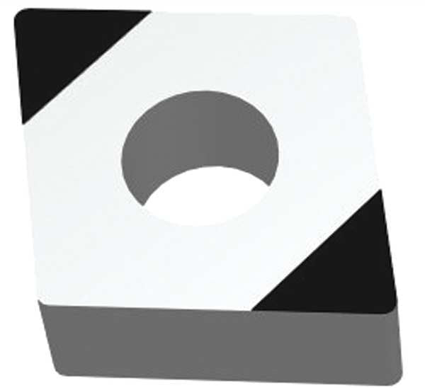 Diamond Turning Insert, Diamond, 1/2 in, CNGA, 80  Degrees, 1/64 in, CBN