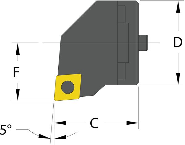 Indexable Cutting Head Unit, SH16 SCLCL3, 0.7870 in L, Steel, 80 Degrees  Diamond Insert Shape
