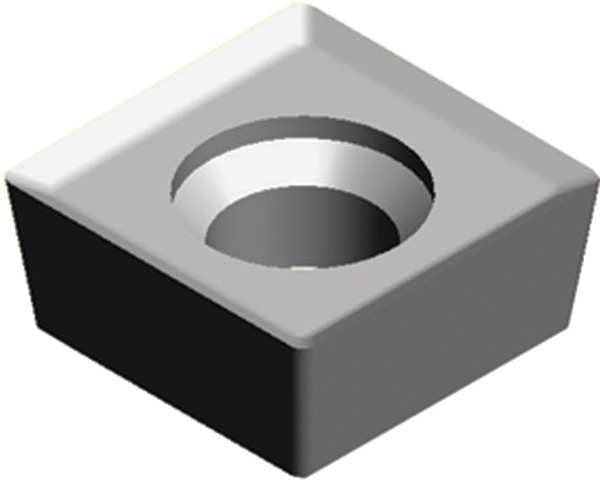 Square Turning Insert, Square, 3/8 in, SCGX, 1/32 in, Carbide
