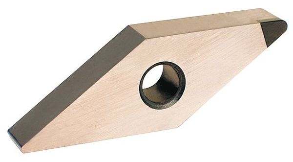Diamond Turning Insert, Diamond, 3/8 in, VNGA, 35  Degrees, 1/32 in, CBN