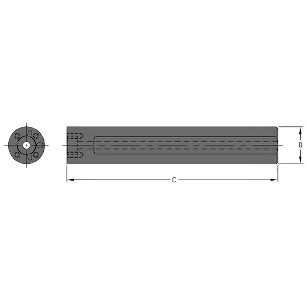 Indexable Boring Bar, A2500-24, 24 in L, High Speed Steel