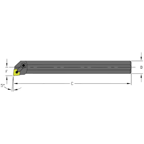 Indexable Boring Bar, A20S MCLNR4, 10 in L, High Speed Steel, 80 Degrees  Diamond Insert Shape