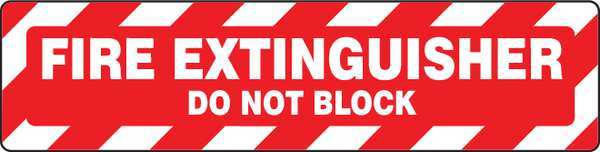 Fire Extinguisher Sign, 6 in Height, 24 in Width, Vinyl, Rectangle, English
