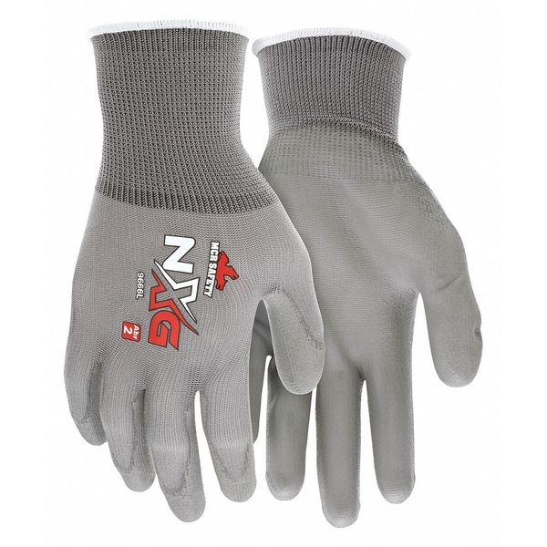 Polyurethane Coated Gloves, Palm Coverage, Gray, M, PR