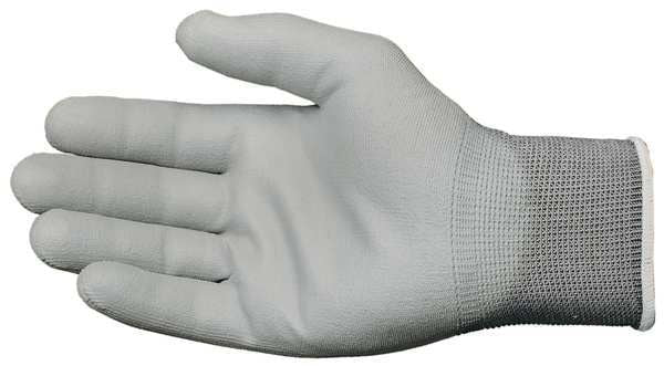 Polyurethane Coated Gloves, Palm Coverage, Gray, M, PR