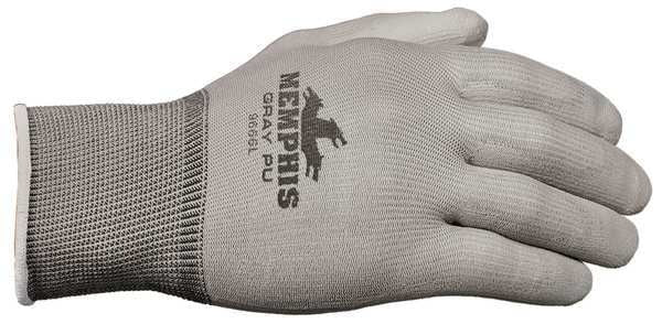 Polyurethane Coated Gloves, Palm Coverage, Gray, XL, PR