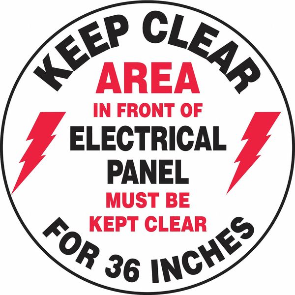 Slip-Gard Round Floor Sign, 17 in H, 17 in W, Vinyl, Circle, English, MFS729