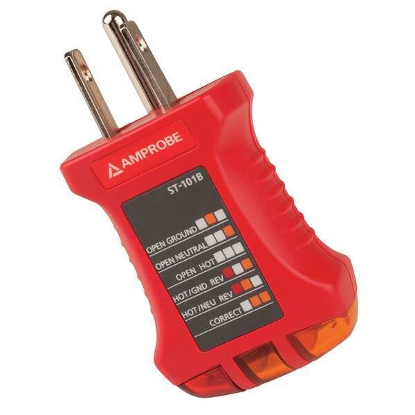 Receptacle Tester with GFCI, 110to 125VAC
