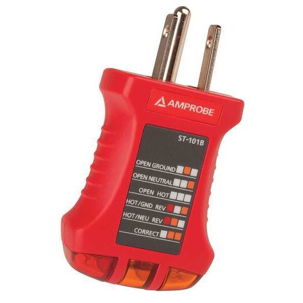 Receptacle Tester with GFCI, 110to 125VAC