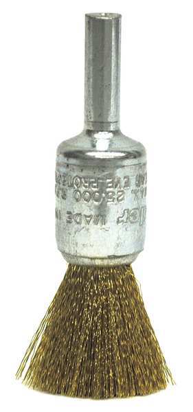 Crimped Wire End Wire Brush, Brass, 1/2