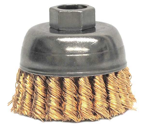 Knot Wire Cup Wire Brush, Threaded Arbor, 4