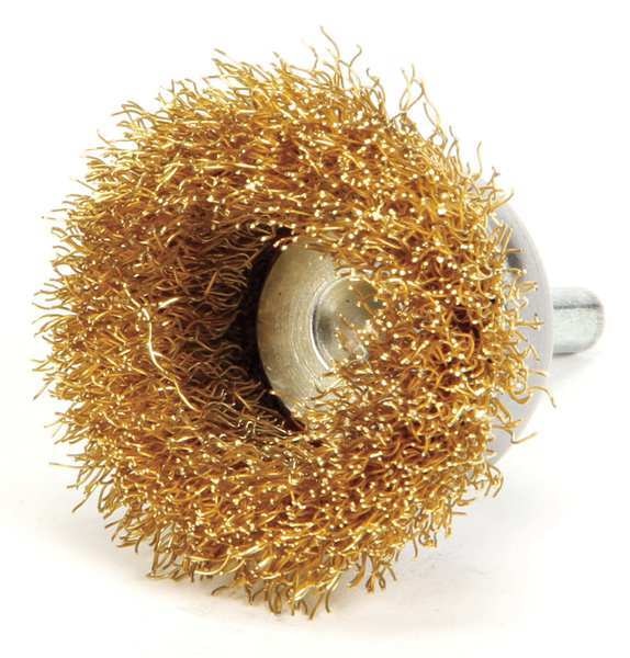Crimped Wire Cup Wire Brush, Stem, 1-3/4