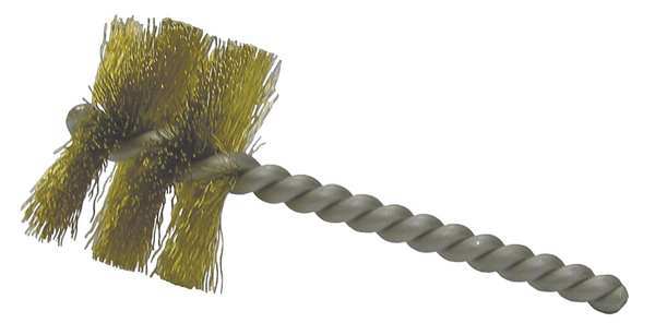 Single Spiral Wire Brush, Brass, 1-1/2, PK10