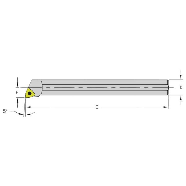 Indexable Boring Bar, HM10Q SWLCL3, 7 in L, Heavy Metal, Trigon Insert Shape