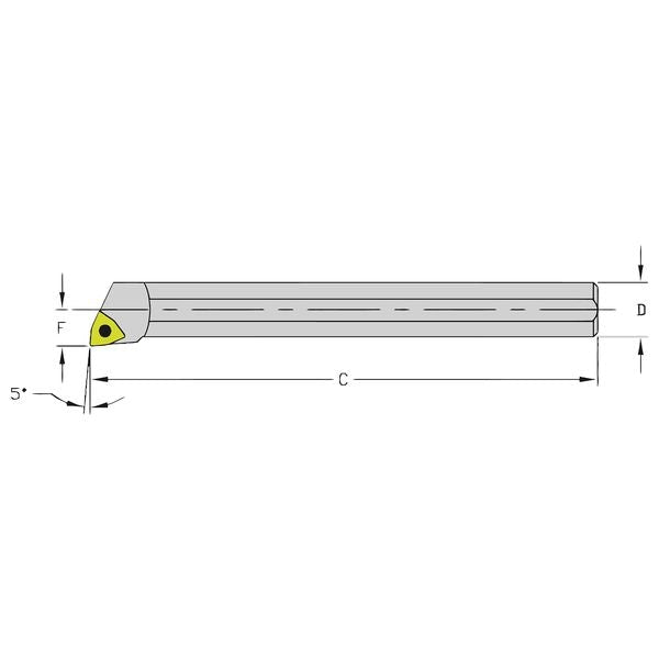 Indexable Boring Bar, HM10J SWLCL2, 4-1/2 in L, Heavy Metal, Trigon Insert Shape