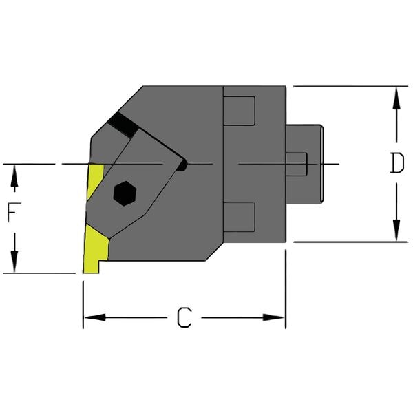Grooving/Threading Cutting Unit Head, MH32 NEL3-CFT, 1-5/8 in L, Steel, Top Notch Insert Shape