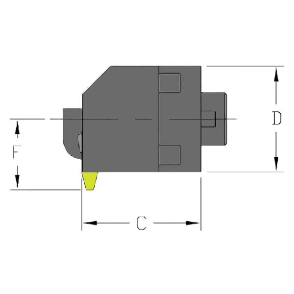 Grooving/Threading Cutting Unit Head, MH32 MTHOR4-CFT, 1-5/8 in L, Steel, Triangle Insert Shape