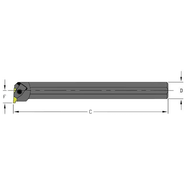 Indexable Grooving and Parting Toolholder, S12Q NER2, 7 in L, High Speed Steel