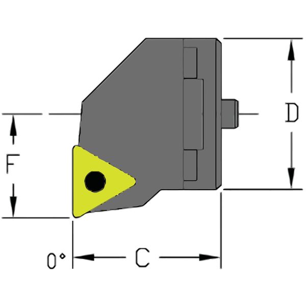 Indexable Cutting Head Unit, SH20 STFCR3, 1.2600 in L, Steel, Triangle Insert Shape