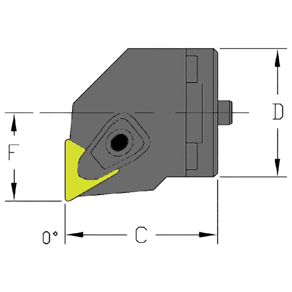 Indexable Cutting Head Unit, SH24 DTFNL3, 1.4960 in L, Steel, Triangle Insert Shape