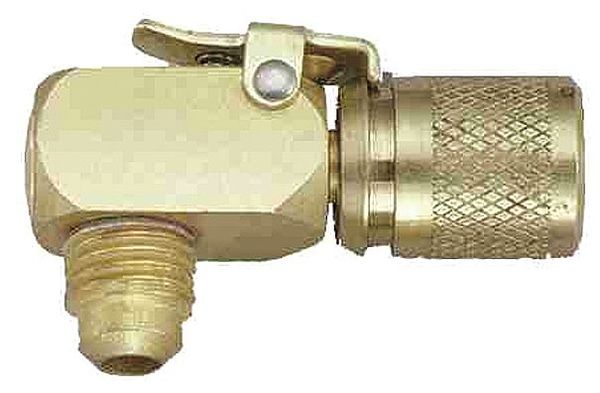 Quick Coupler, Low Loss, 1/4 In MxF, 90 Deg