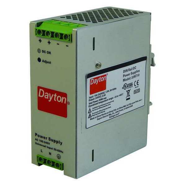 Power Supply, DIN Rail, 60W, 24VDC, Metal