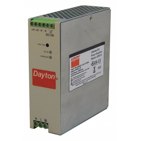 Power Supply, DIN Rail, 120W, 24VDC, Metal
