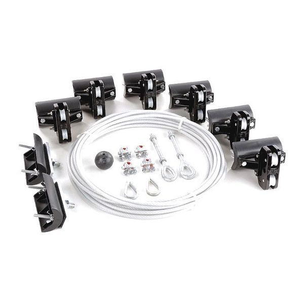 Festoon System Kit, 1/4 In Rope, L 40 Ft