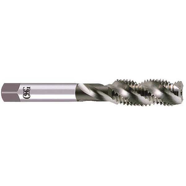 Spiral Flute Tap, #8-32, Bottoming, Bright, 3 Flutes