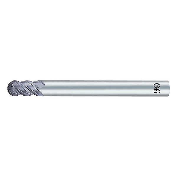 End Mill, Ball, 1/4in Dia., 2 1/2in OAL, 4FL