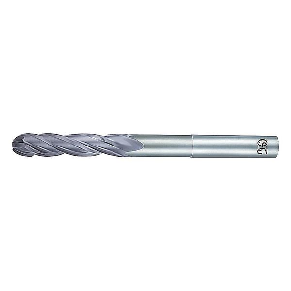 Carbide End Mill, Ball, 1/2in Dia., 5in OAL