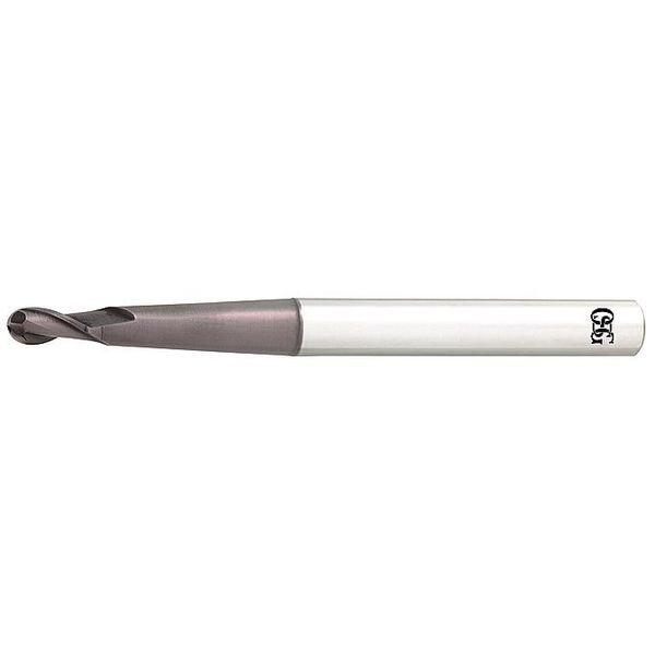 End Mill, Ball, 1/4in D, 4in OAL, 2FL