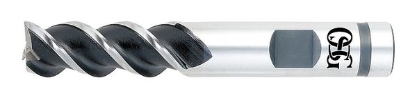Powdered Metal End Mill, 1/4in, Square, 3FL