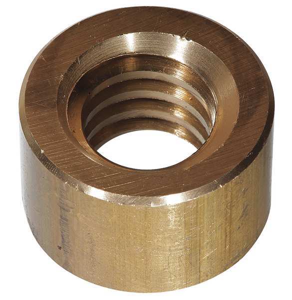 Round Nut, 360 Brass, 7/8-6, PK5