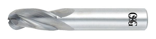 End Mill, Ball, 1/16in D, 1-1/2in OAL, 3FL