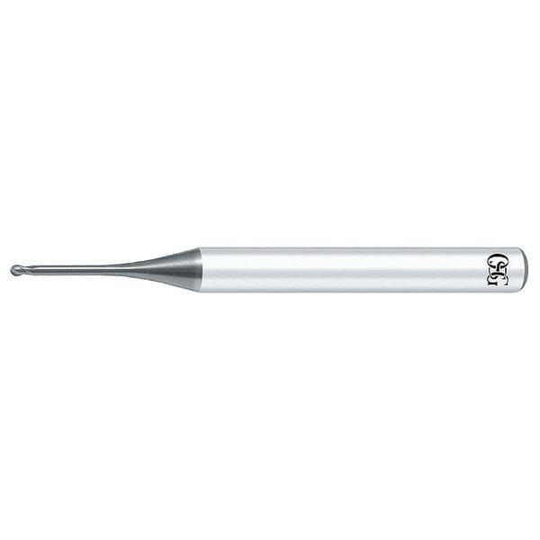 Carbide End Mill, Ball, 1.0mm D, 45.0mm OAL